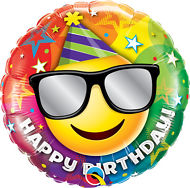 Balão emoji happy birthday Qualatex