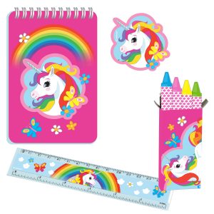 Conjunto papelaria unicornio