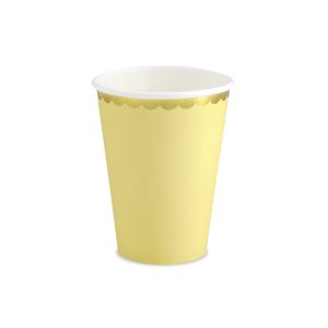 Copos Amarelo Bebé c/ tira dourada