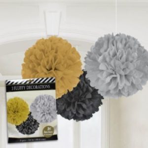 3 Bolas de flores Pompons
