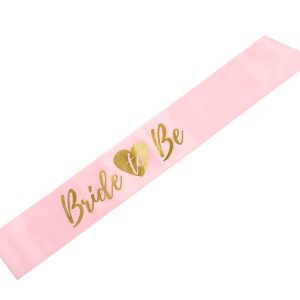 Faixa Bride To Be Rosa com Coração