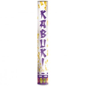 Lança confettis fitas douradas