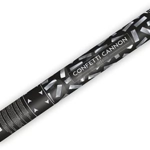 Tubo de confetis 40 cm prata