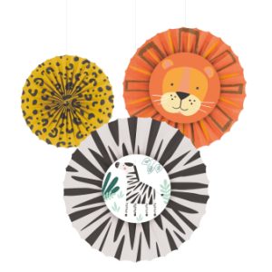 3 leques de decoração selvagens Get Wild