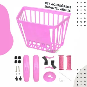 Kit de Acessórios Infantil Para Bike Aro 16 – Cores