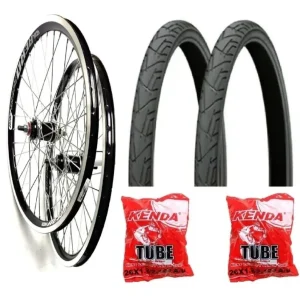 Par De Roda Aero 26×1.9 + 2 Pneus + Câmaras – Desmontadas